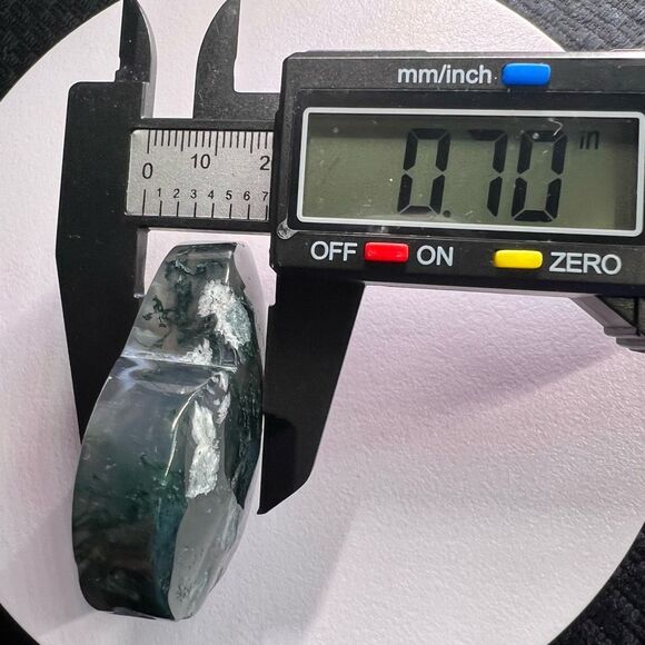 Moss Agate‎ Crystal Heart (#11) - Picture 7 of 10